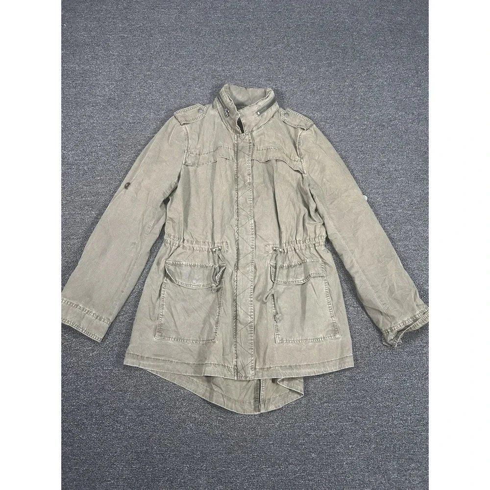 Levi's Jacket Women's Medium‎ Green Military Barn Chore Utility Zip Snap Army